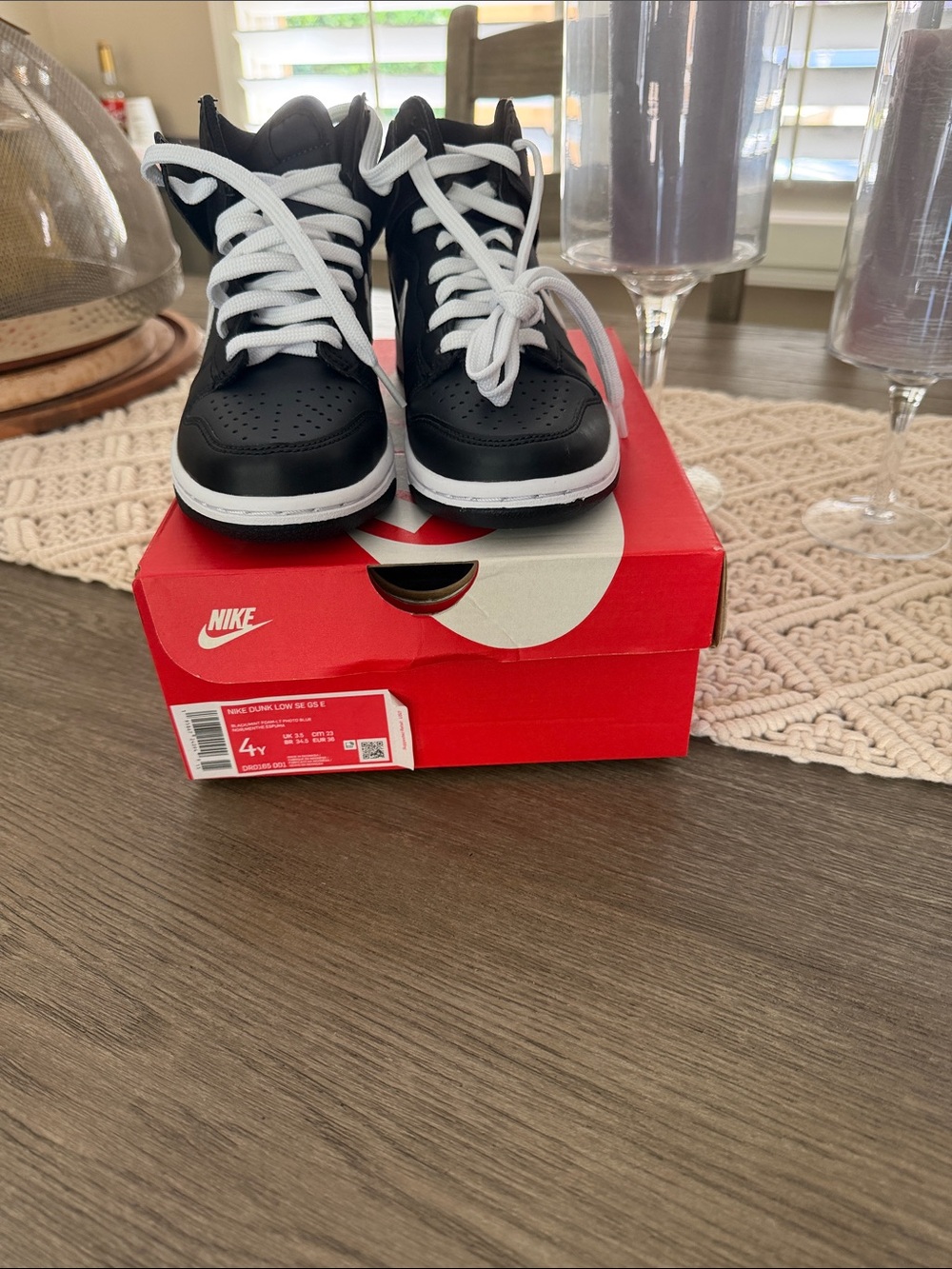 Nike Kids Black and White Low-Top Sneakers